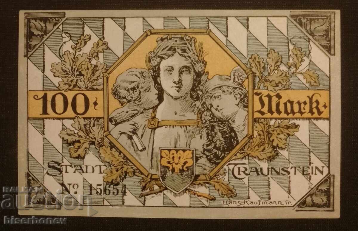 Auction 100, 500, and 1000 Mark Germany/Bavaria/Traunstein 1922, aUNC Auction 100, 500, and 1000 Mark Germany/Bavaria/Traunstein 1922, aUNC