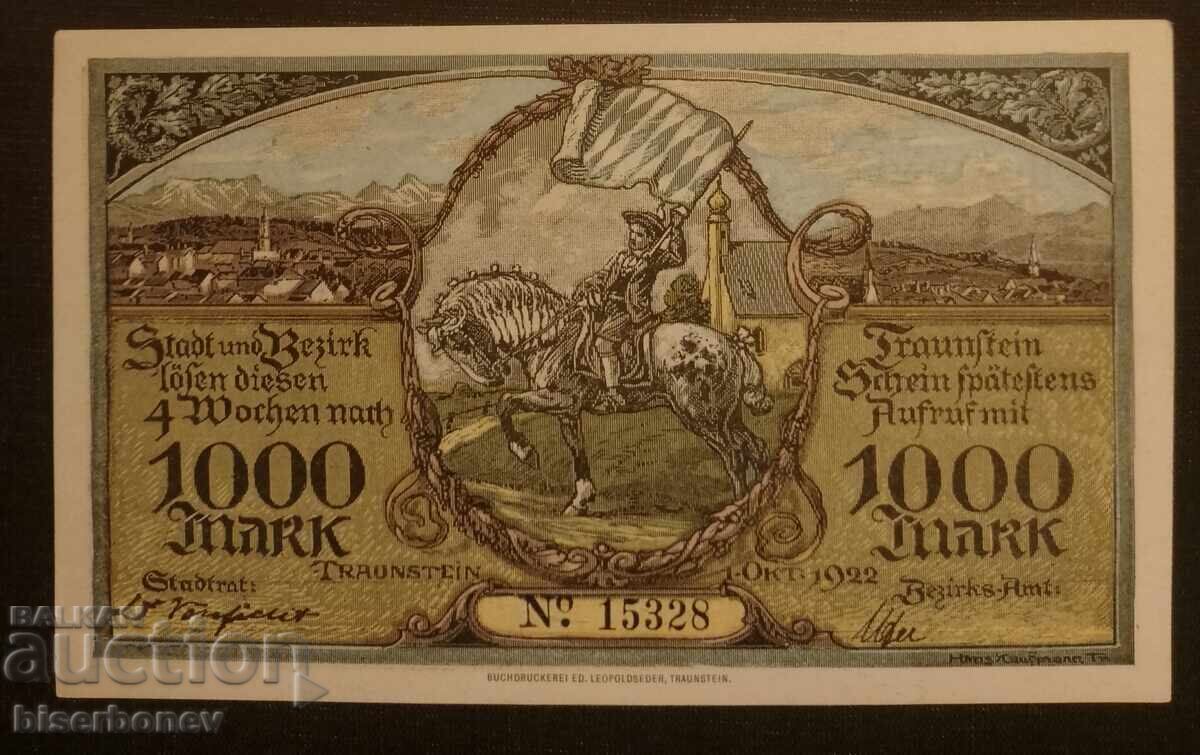 100, 500 și 1000 mărci Germania/Bavaria/Traunstein 1922, aUNC - 6