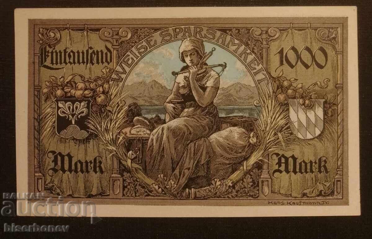 100, 500, and 1000 Mark Germany/Bavaria/Traunstein 1922, aUNC - 7 100, 500, and 1000 Mark Germany/Bavaria/Traunstein 1922, aUNC - 7