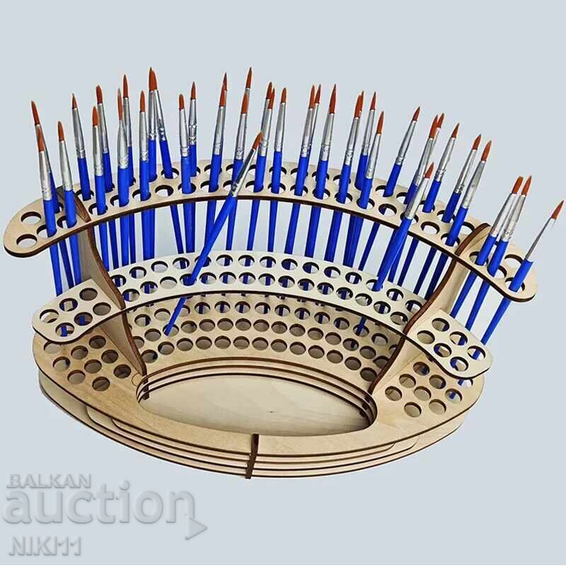 Ξύλινη πτυσσόμενη βάση για μολύβια, πινέλα, στυλό