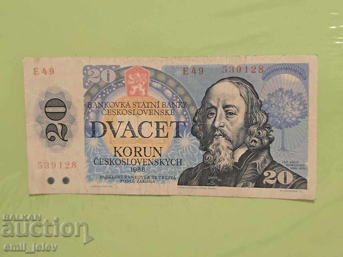 Cehoslovacia 20 coroane 1988 Cehoslovacia 20 coroane 1988
