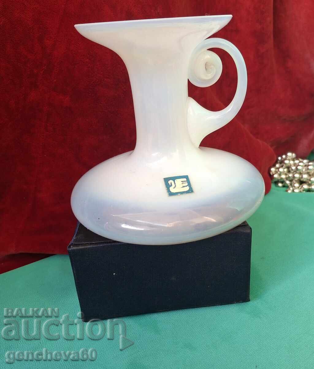 Beautiful opal glass vase with price € 30.00 | 58.67 BGN Beautiful opal glass vase with price € 30.00 | 58.67 BGN