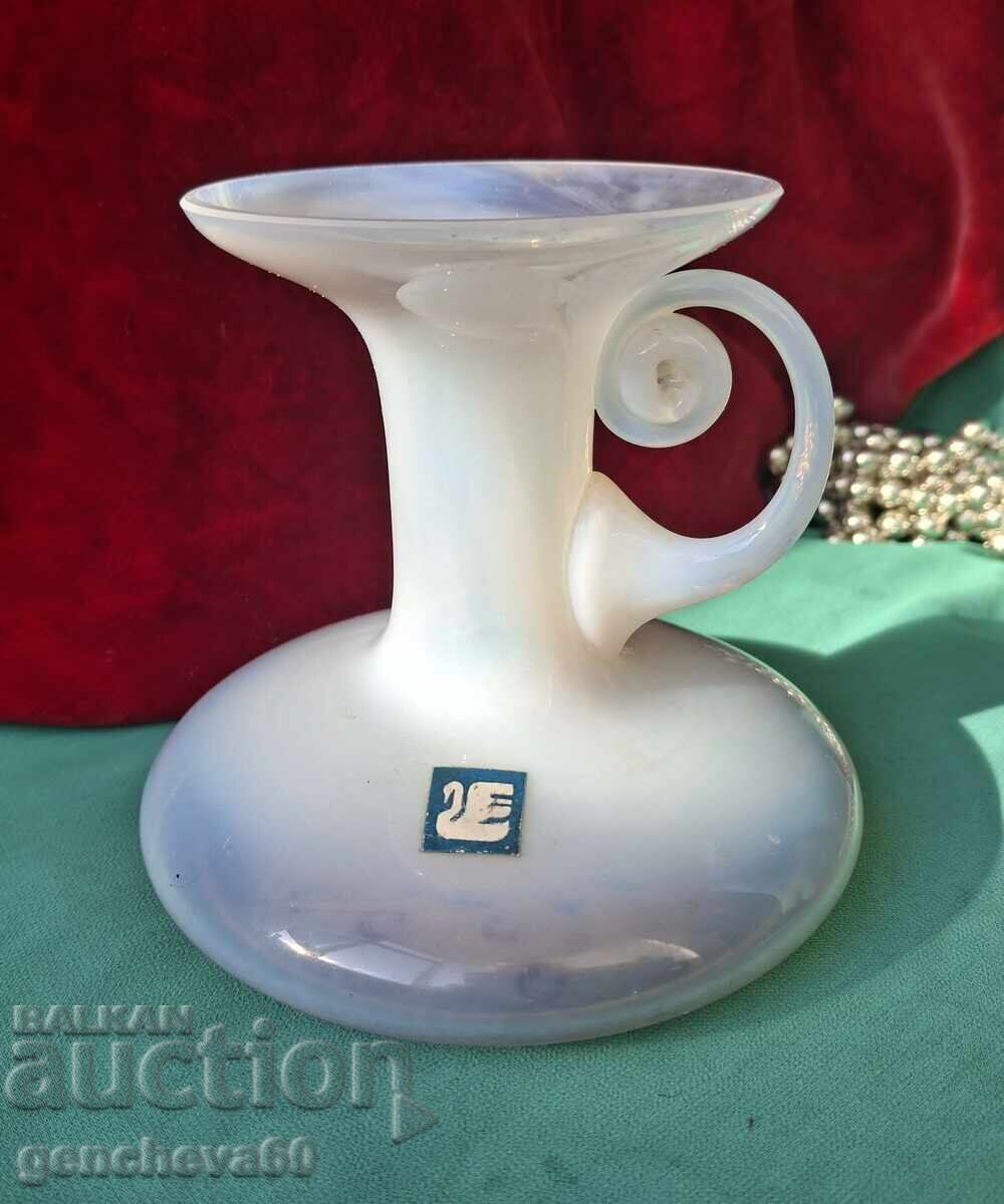 Auction Beautiful opal glass vase Auction Beautiful opal glass vase