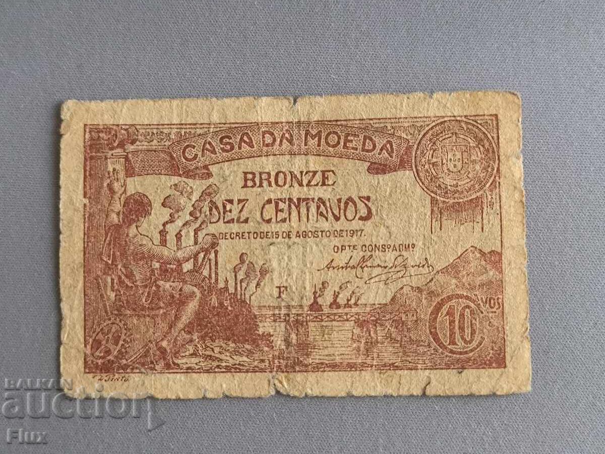 Банкнота - Португалия - 10 центаво | 1917г.
