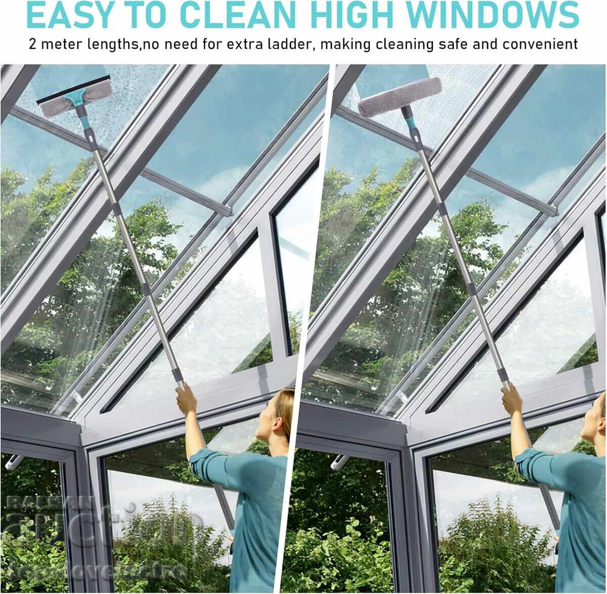 НОВ! Разтегателен уред за почистване на прозорци 2 в 1 с тел - 6