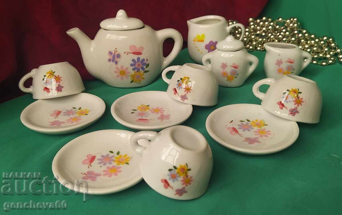 Porcelain mini doll coffee set - 7