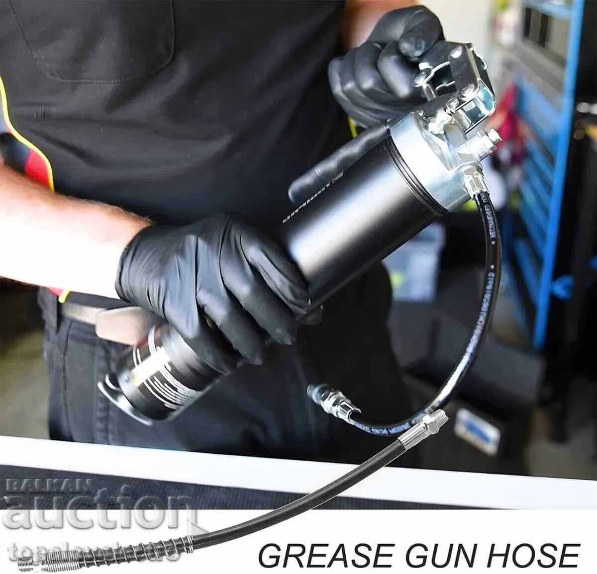 Delivery of NEW! Set of 2 flexible hoses for grease gun 30 cm Delivery of NEW! Set of 2 flexible hoses for grease gun 30 cm