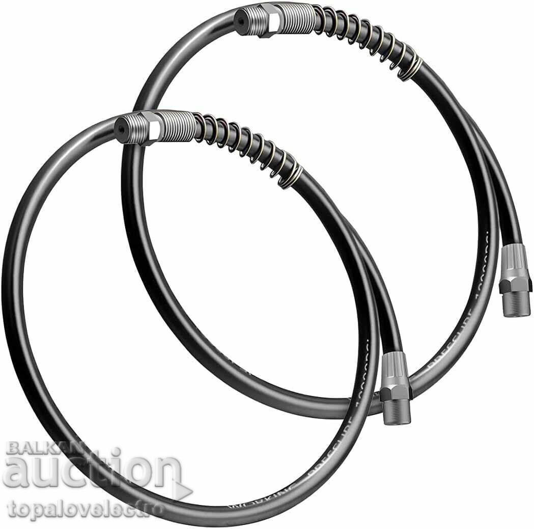 NEW! Set of 2 flexible hoses for grease gun 30 cm NEW! Set of 2 flexible hoses for grease gun 30 cm