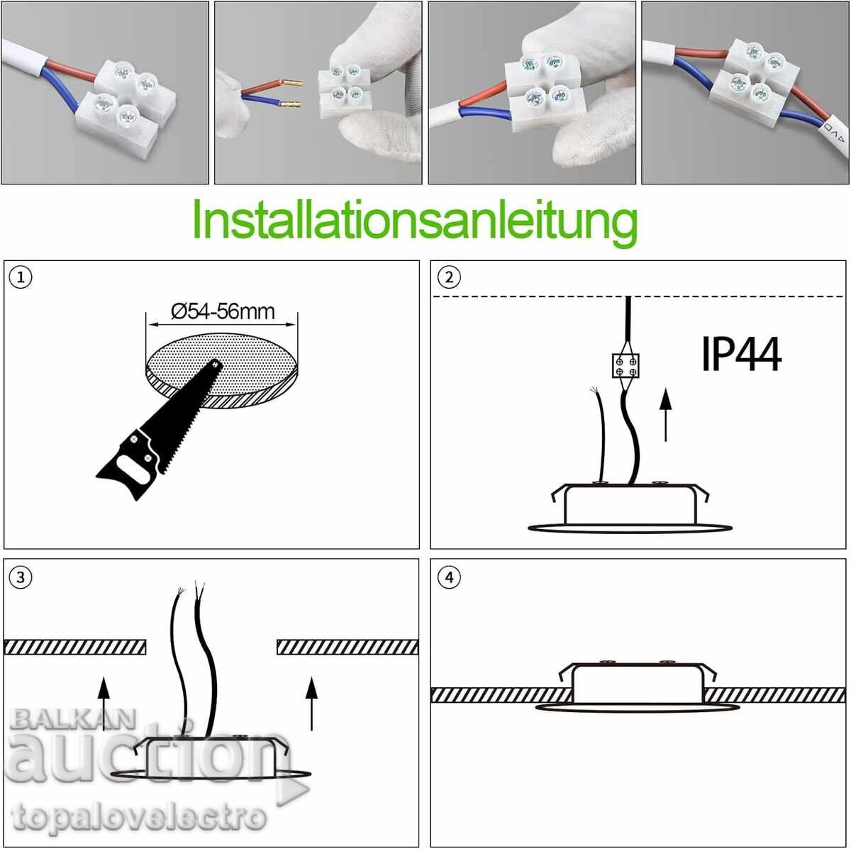 НОВИ! LED лунички G4, 3.5W, 4000K неутрално бяло, IP44, 4 бр - 6