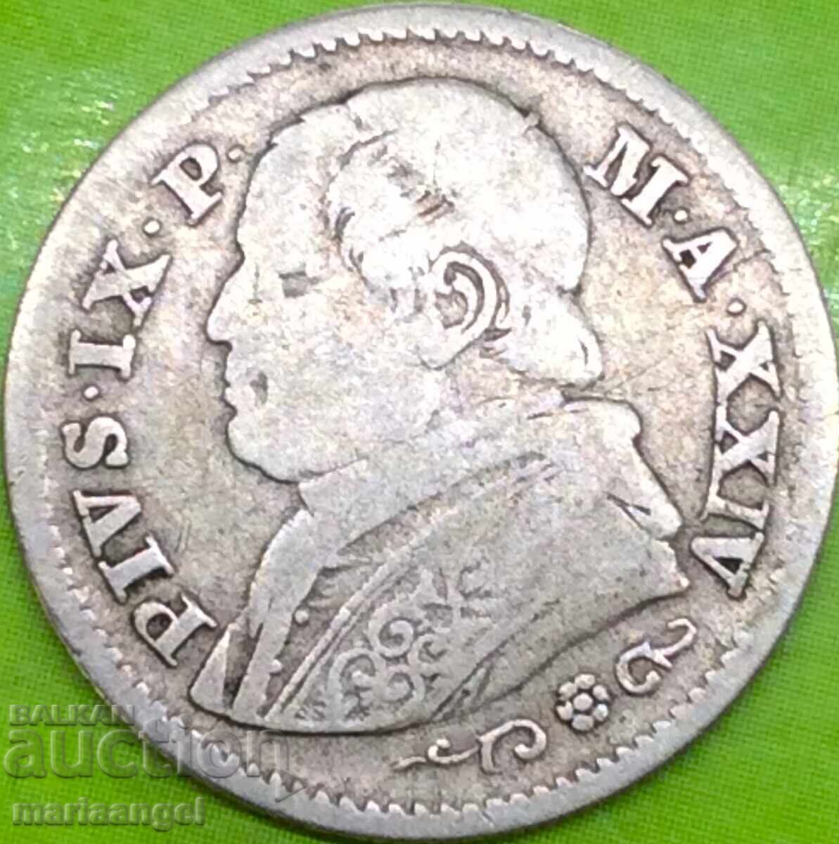 10 soldi 1869 Vatican Pius VI anno XXIV silver - 6