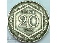 20 centesimi 1918 Ιταλία 6η γωνία - αρκετά σπάνια