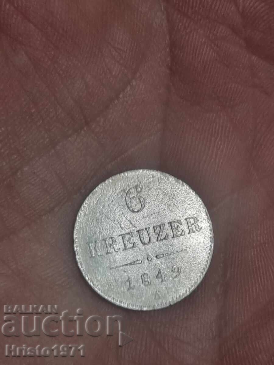 6 Kreuzer 1849 with price € 20.00 | 39.12 BGN