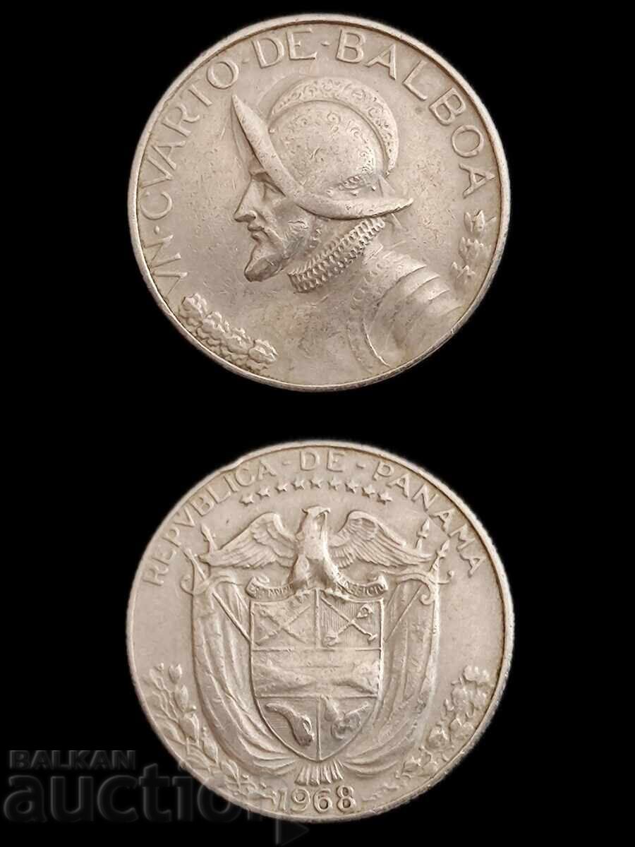 Panama 1/4 balboa 1968 monedă interesantă