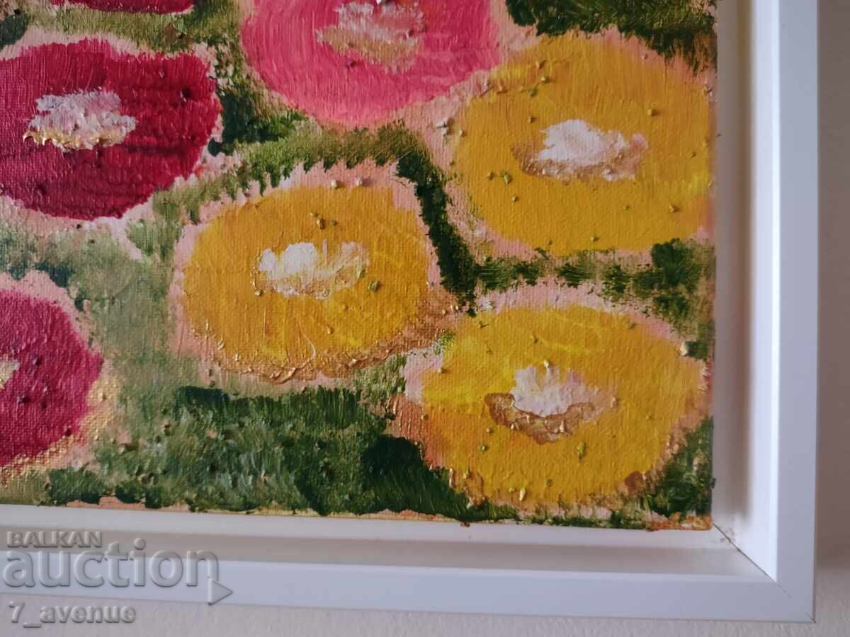 Livrarea Tablou original acrilic pe pânză, autentic, 40/40 cm Livrarea Tablou original acrilic pe pânză, autentic, 40/40 cm