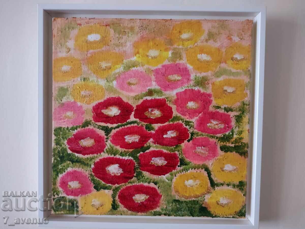 Tablou original acrilic pe pânză, autentic, 40/40 cm Tablou original acrilic pe pânză, autentic, 40/40 cm