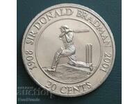 Australia. 20 cenți 2001. Sir Donald Bradman