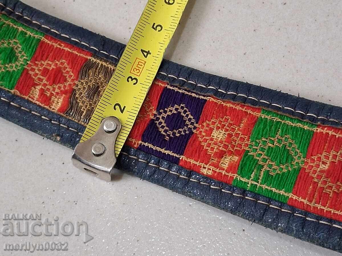 Παλιός χειροποίητος δερμάτινος ζωστήρας για φορεσιά παφτιού - 5