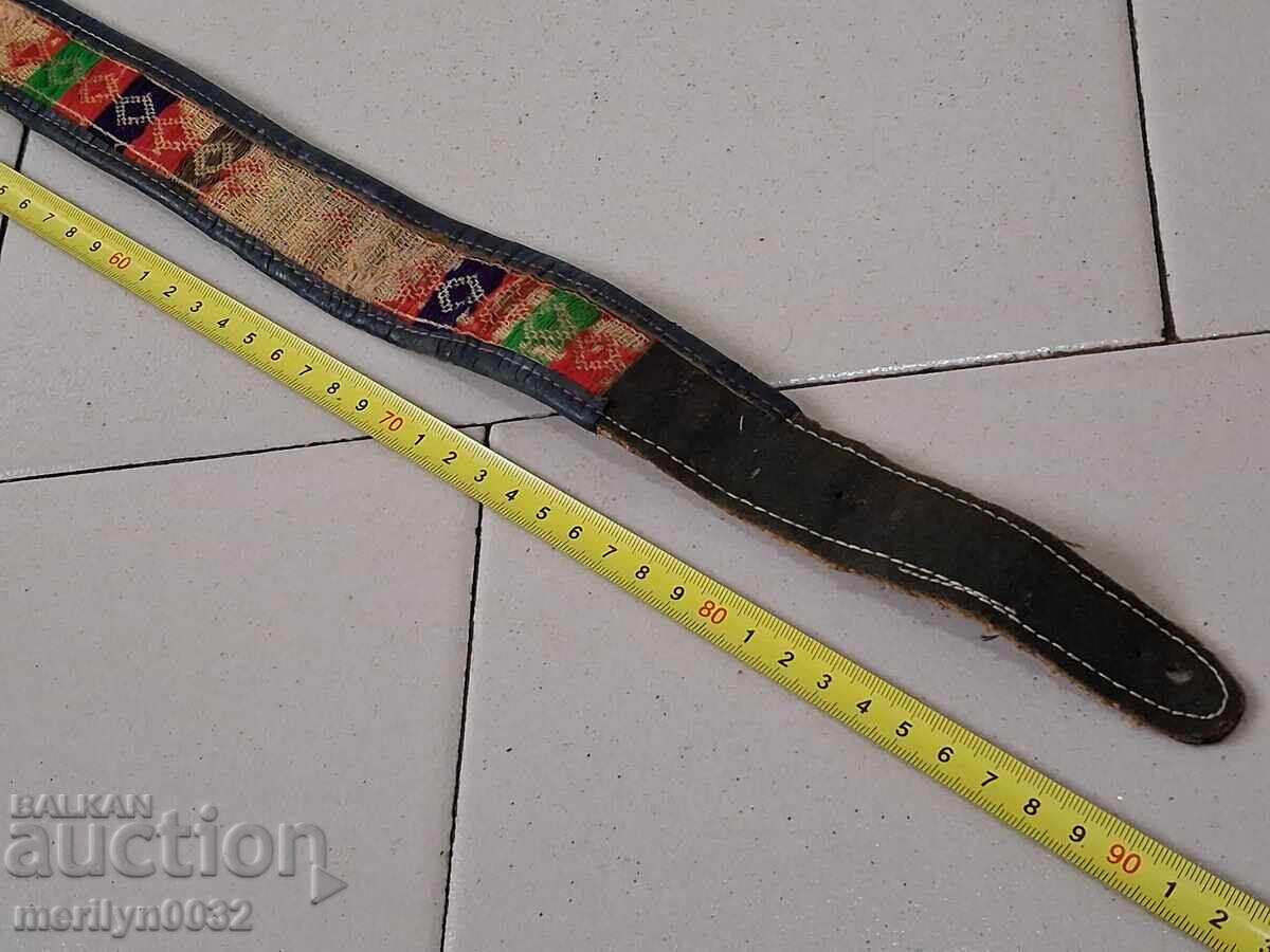 Παλιός χειροποίητος δερμάτινος ζωστήρας για φορεσιά παφτιού - 6