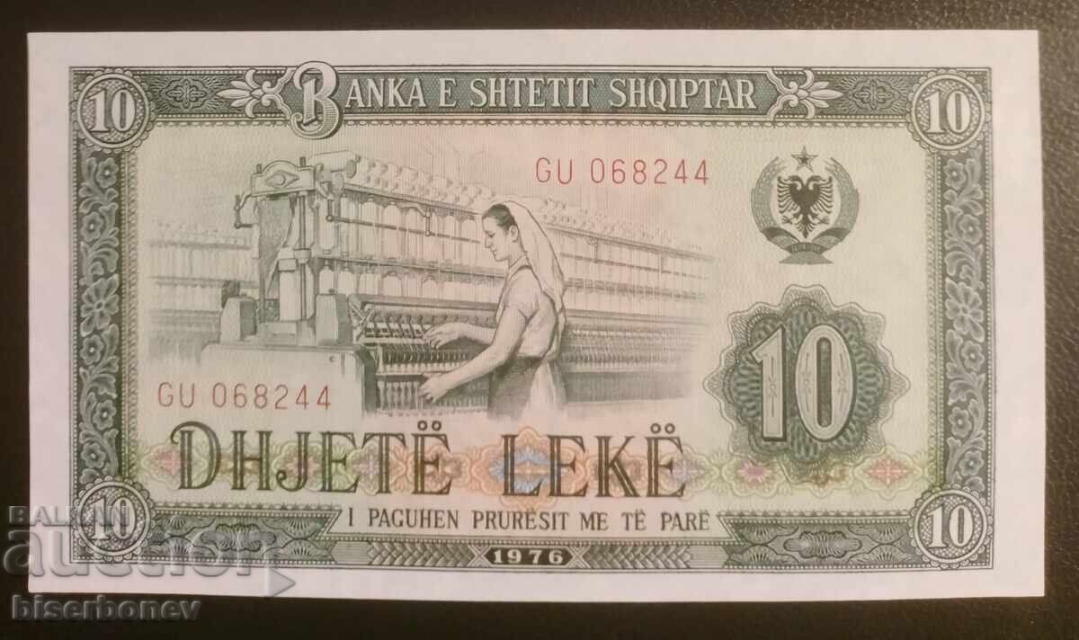 10 leke Αλβανία 1976 γρ., 10 leke Albania, UNC