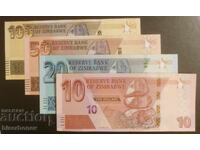 Λοτ από 10, 20, 50 και 100 δολάρια Ζιμπάμπουε, UNC