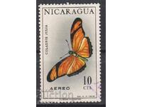 Timbrul poștal timbrat Fauna Fluture 1967 din Nicaragua