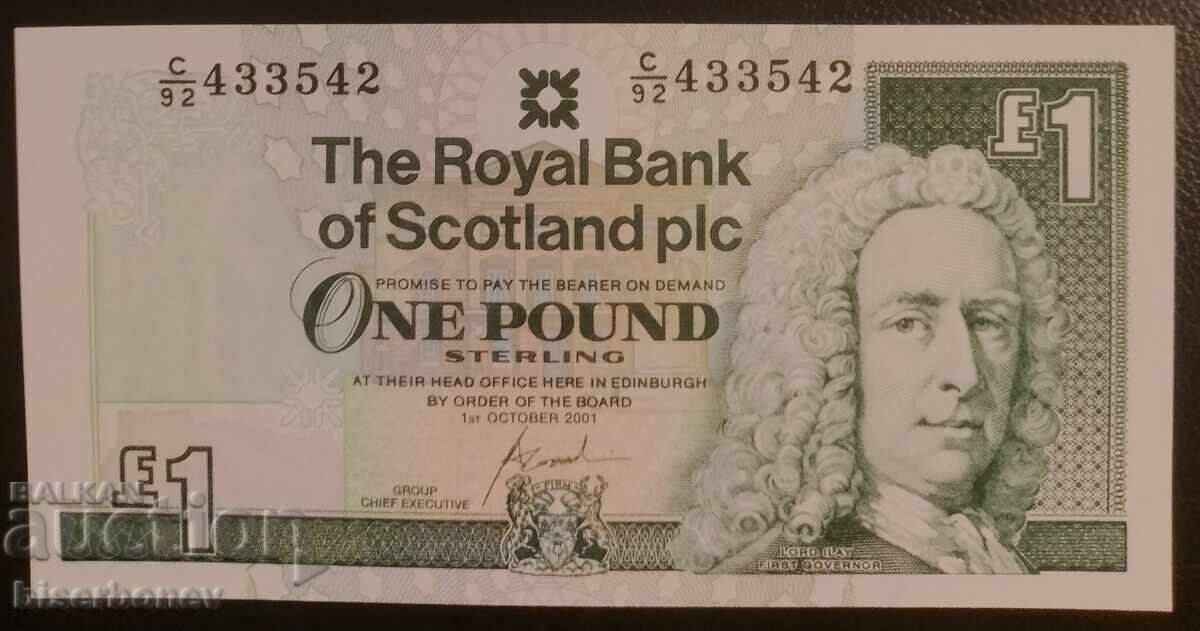 Scotland 1 pound 2001, UNC