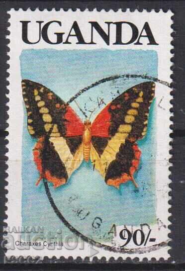 Timbrul timbrat Fauna Fluture 1989 din Uganda Timbrul timbrat Fauna Fluture 1989 din Uganda