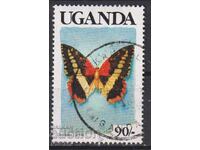 Timbrul timbrat Fauna Fluture 1989 din Uganda