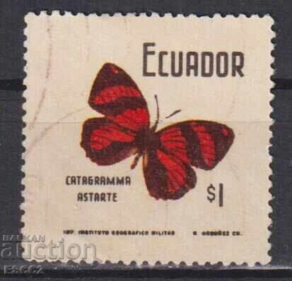 Timbre timbrat Fauna Fluture 1969/1970 din Ecuador Timbre timbrat Fauna Fluture 1969/1970 din Ecuador