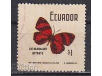 Timbre timbrat Fauna Fluture 1969/1970 din Ecuador