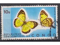 Timbre ștampilat Fauna Fluturi 1971 din Congo