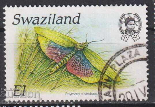 Timbrul poștal timbrat Fauna Insecte Greier 1988 din Swaziland