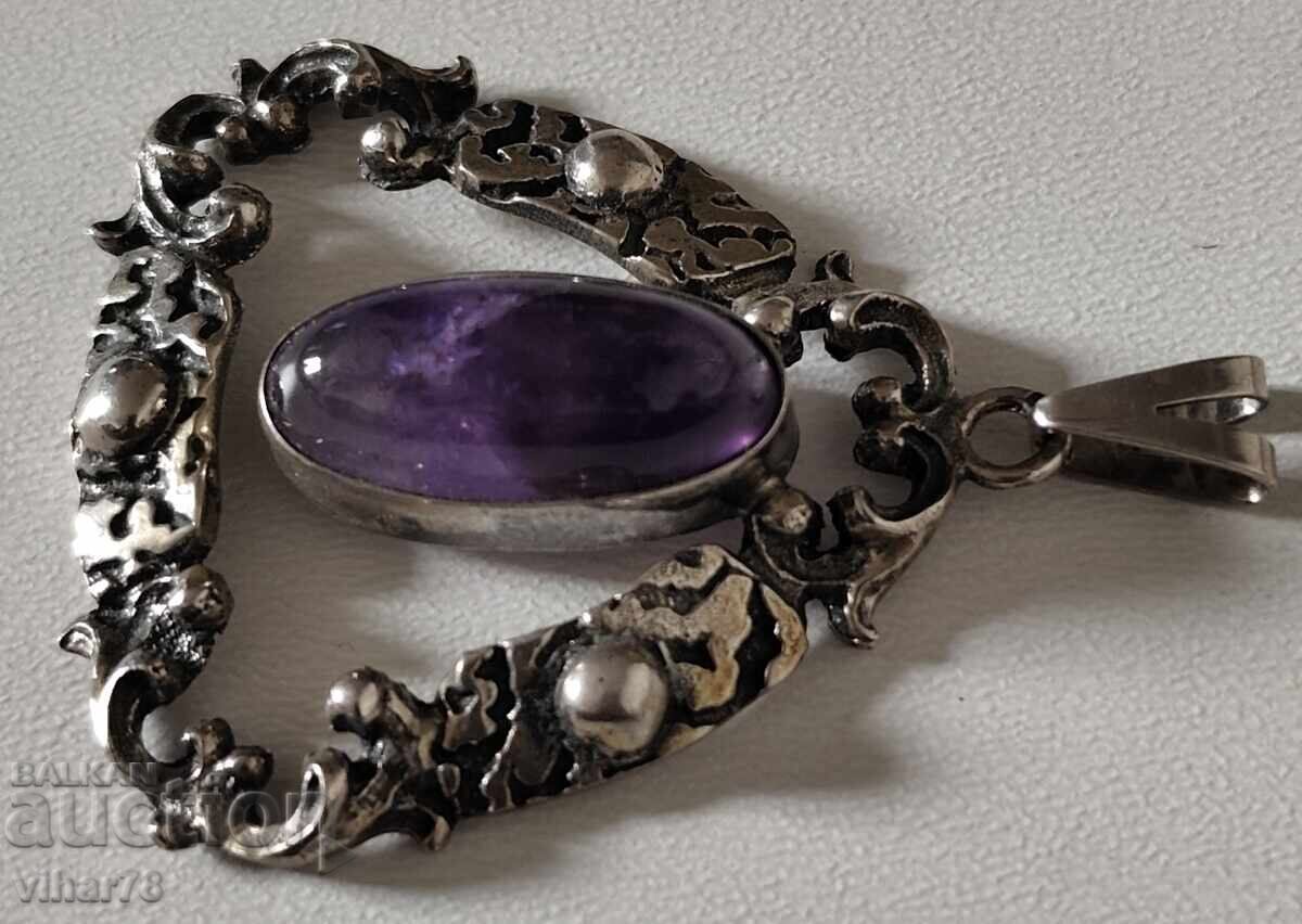 OLD SILVER PENDANT WITH AMETHYST with price 259.99 BGN | € 132.93