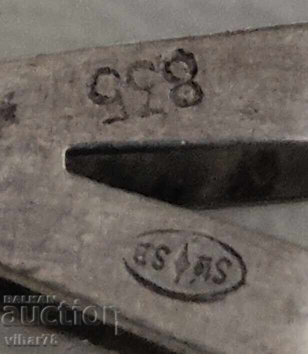 OLD SILVER PENDANT WITH AMETHYST - 7