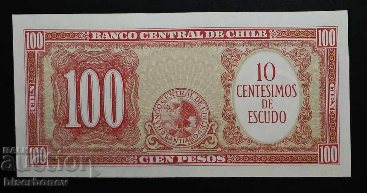 Chile, Chile, 100 pesos / 10 centavos, 1961, UNC cu preț € 6.20 | 12.13 BGN