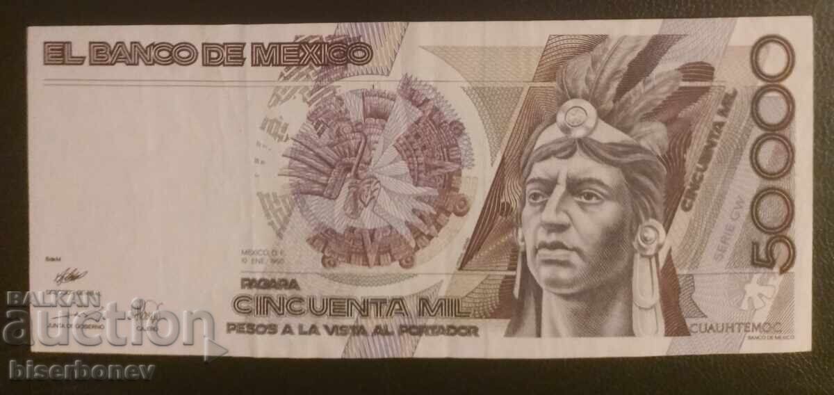 Mexic, Mexico, 50 000 pesos 1990, VF/XF