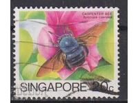 Timbrul poștal timbrat Fauna Insecte Albina 1985 din Singapore