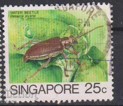 Cancelled Fauna Insect Beetle 1985 Stamp from Singapore