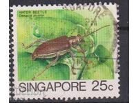 Cancelled Fauna Insect Beetle 1985 Stamp from Singapore