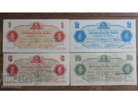 Bulgaria 1986 - Lot Korekom Checks (1 Lev - 10 Leva) 4 pcs