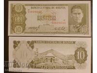 Bolivia, Bolivia 10 pesos bolivieni 1962, UNC
