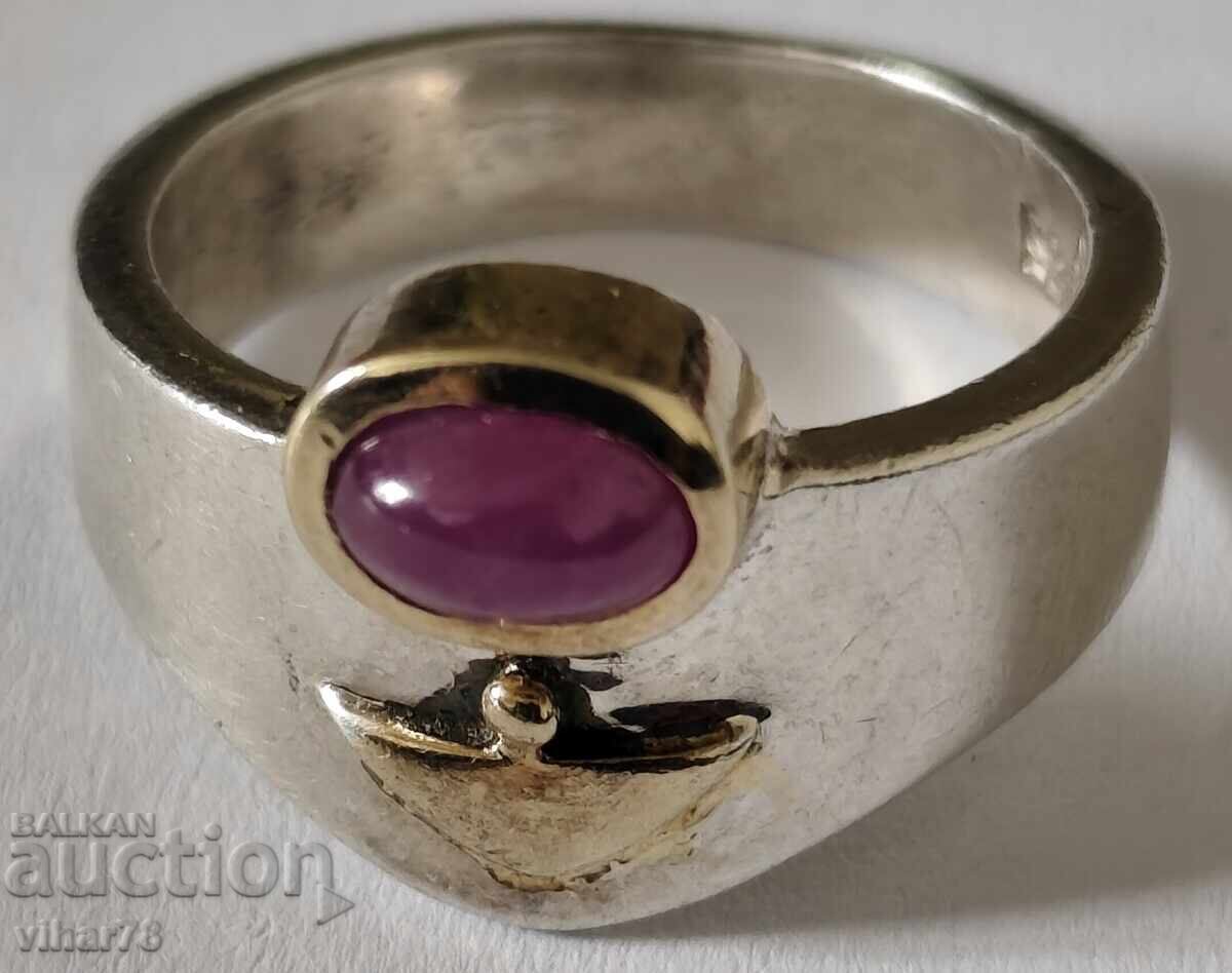 Livrarea Inel de argint cu rubin