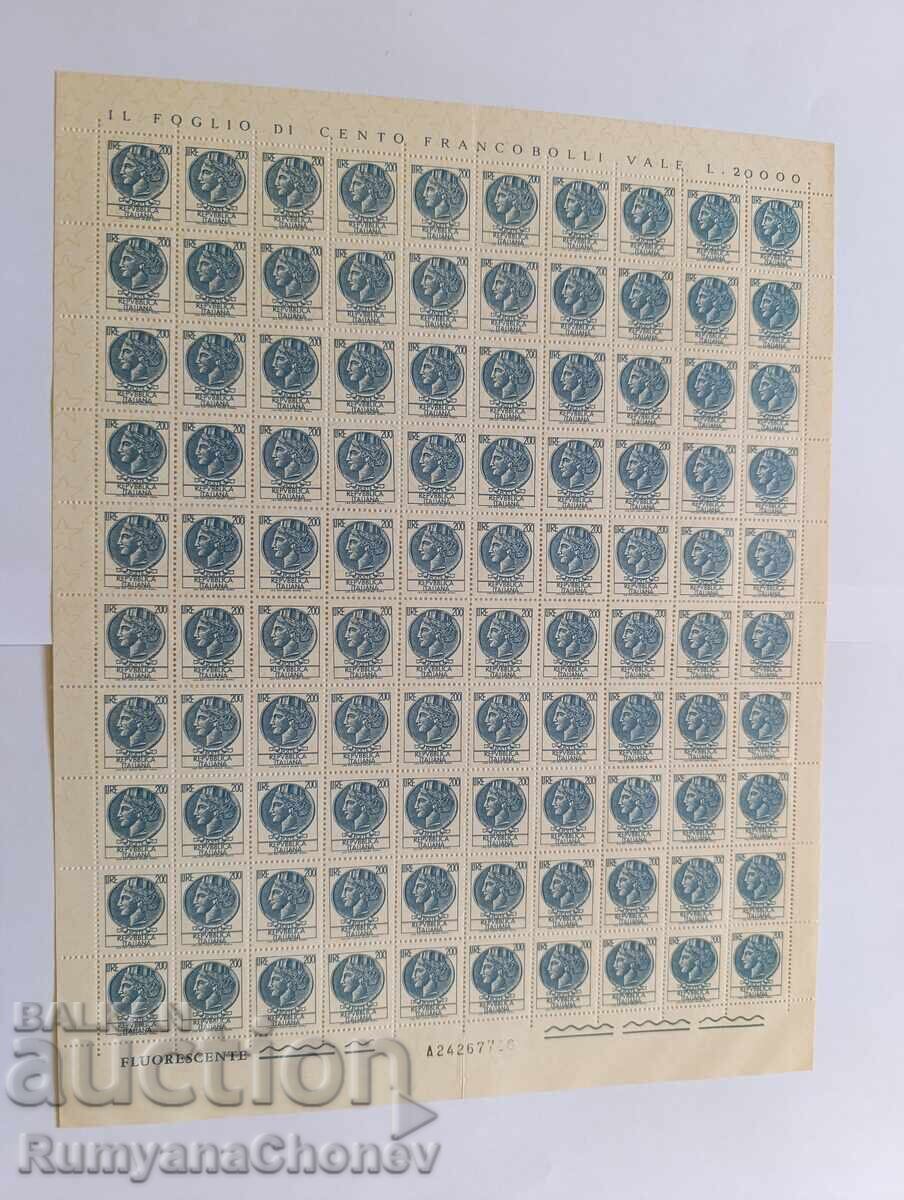 Postage stamps Italy whole sheet