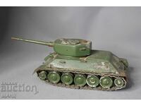 Old metal military tank model