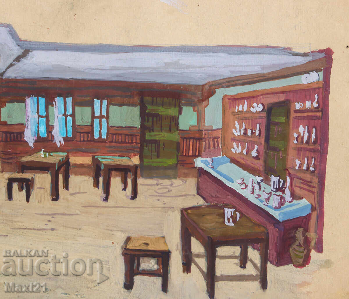 Έργο γκουάς, σκηνογραφία, εσωτερικό - 6