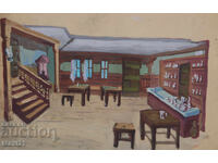 Картина гваш сценография интериор