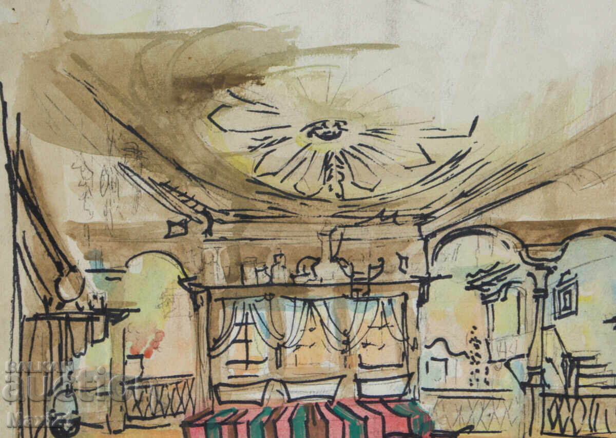 Παράδοση Έργο γκουάς εσωτερικού χώρου Παράδοση Έργο γκουάς εσωτερικού χώρου