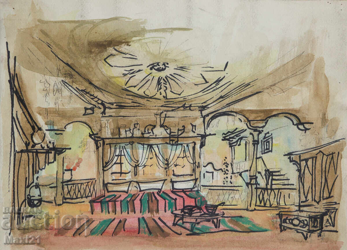 Έργο γκουάς εσωτερικού χώρου Έργο γκουάς εσωτερικού χώρου