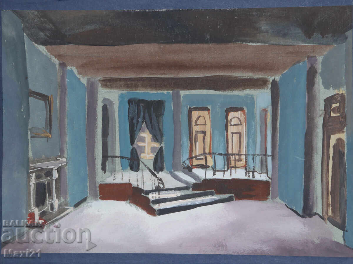 Δημοπρασία Γκουάς ζωγραφική σκηνογραφία διακόσμηση