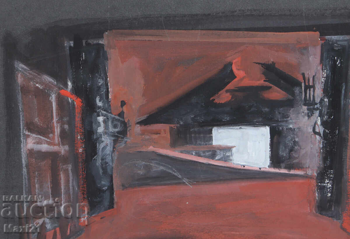 Аукцион Картина гваш интериор сценичен декор